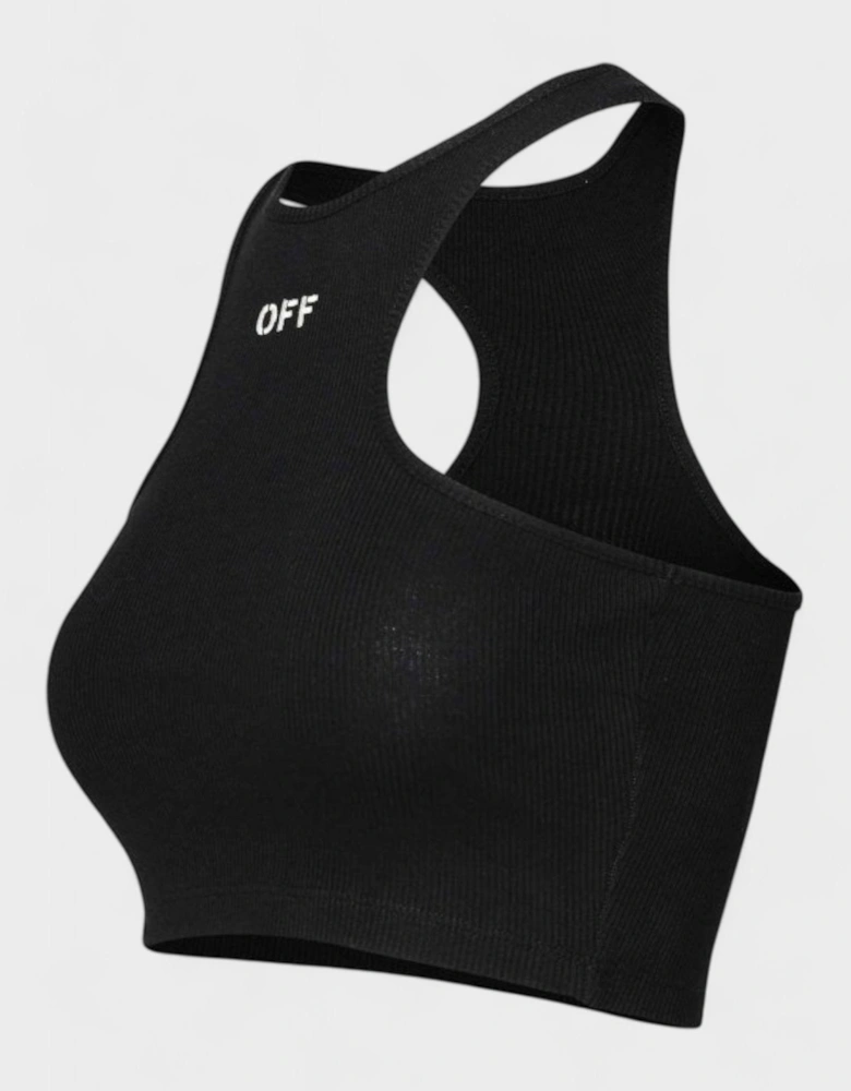 Off Stamp Rib Rowing Top Black