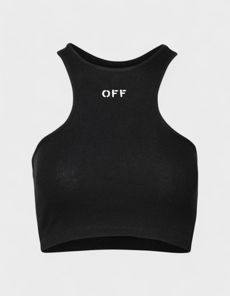 Off Stamp Rib Rowing Top Black