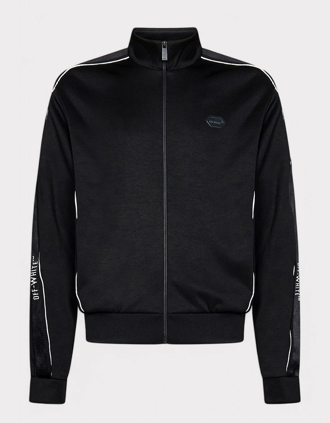 Men's Off-White Knit Tape Track Jacket Black - Size: Regular/36