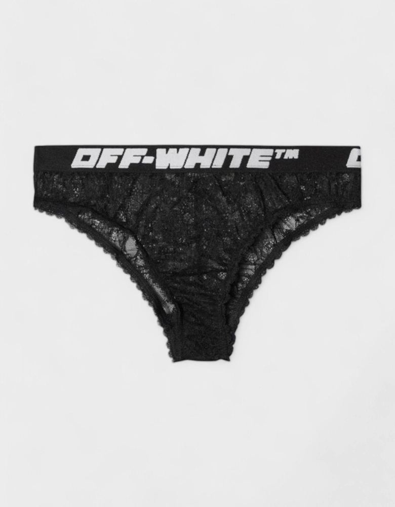 Off White Logo Band Lace Slip Black