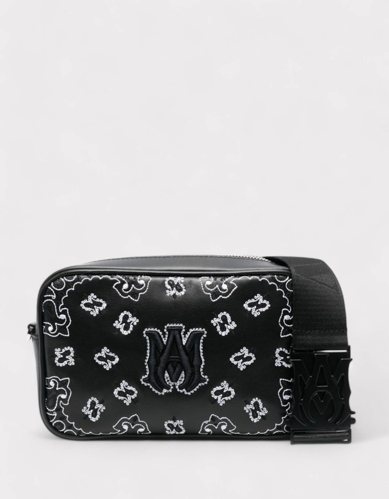 Nappa Embroidery Camera Case Black