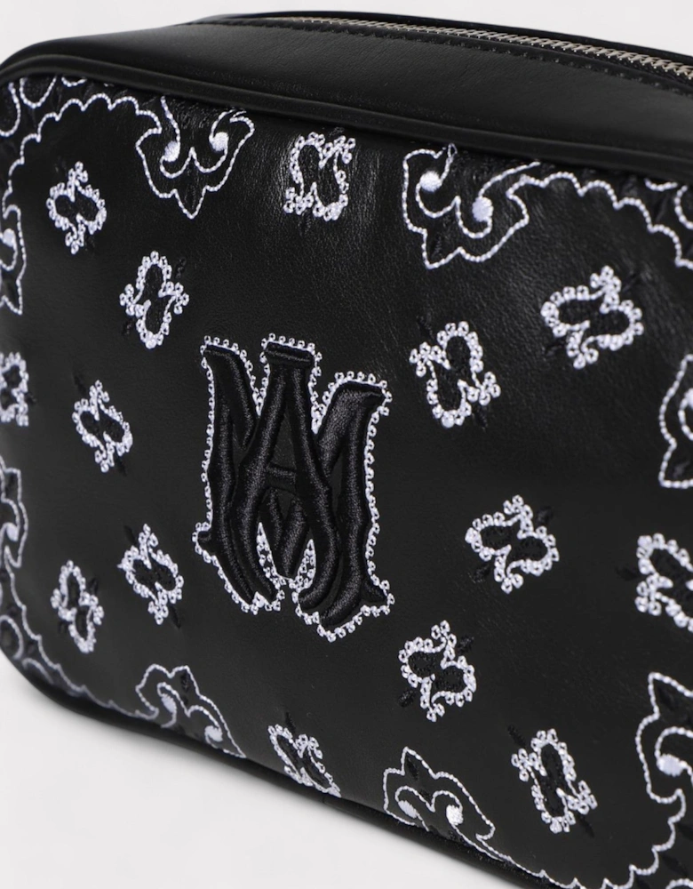 Nappa Embroidery Camera Case Black