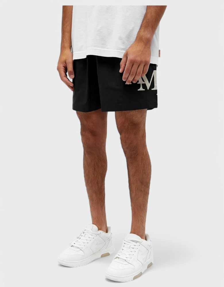 Staggered Swim Trunk Black