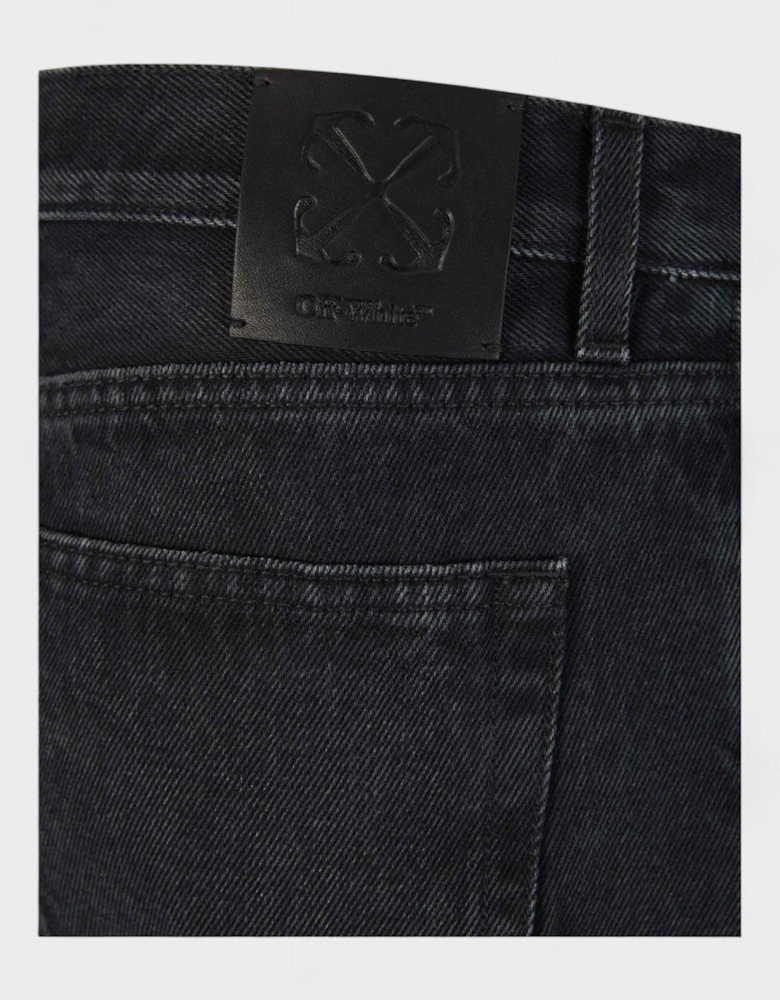 Tapered leg faded effect jeans