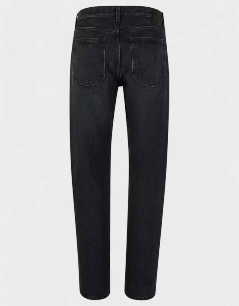 Tapered leg faded effect jeans