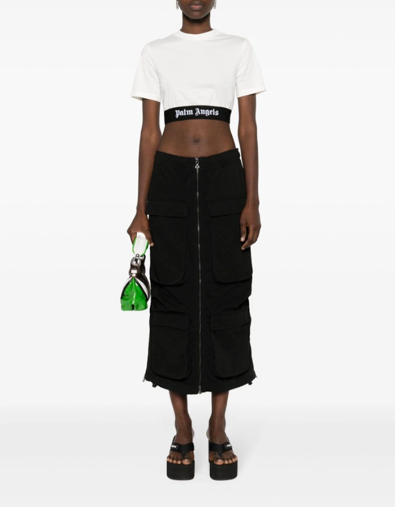 Logo Tape Crop Tee White
