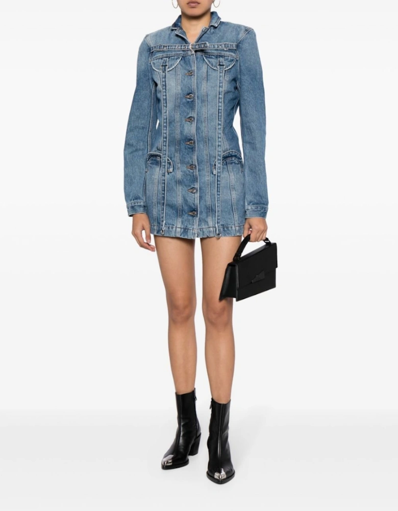 Cargo Mini Dress Vintage Blue