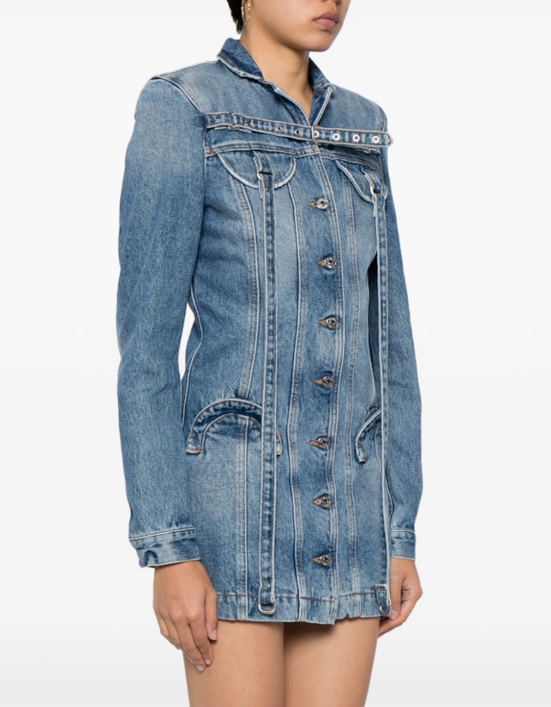 Cargo Mini Dress Vintage Blue