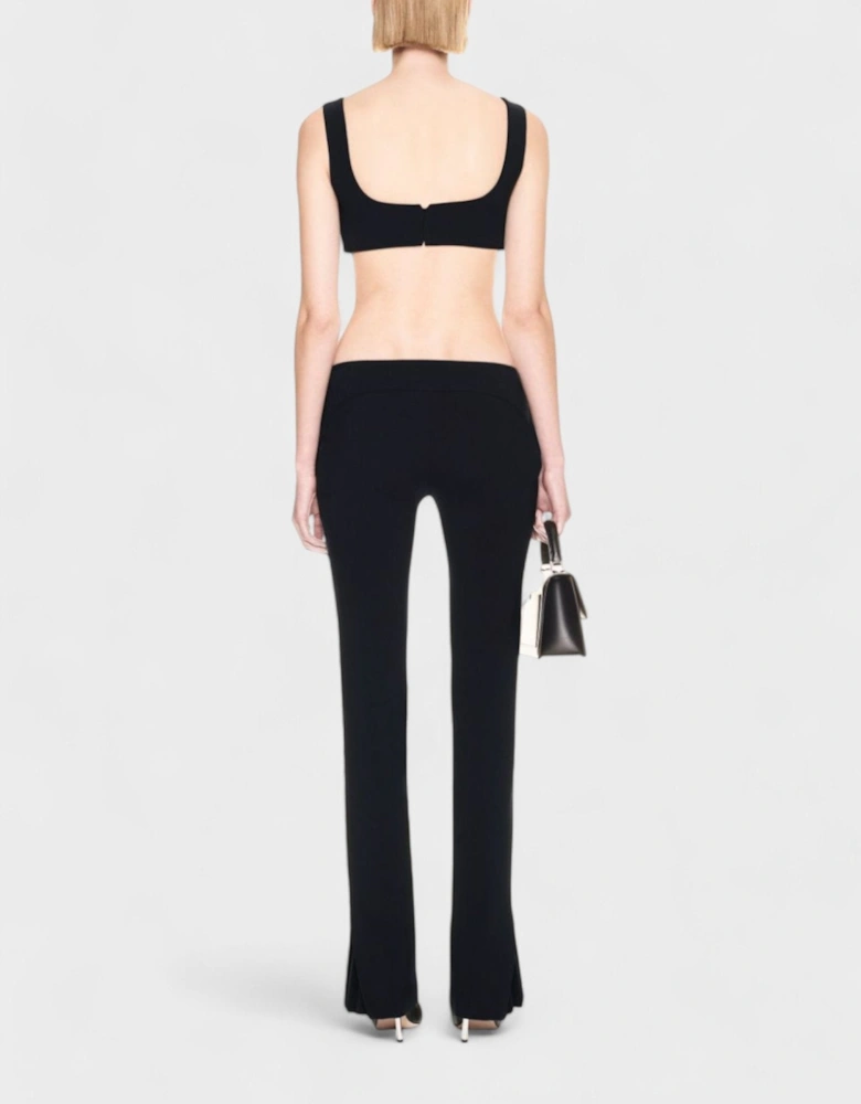 Stretch Wool Belt Slim Pants Dark Blue