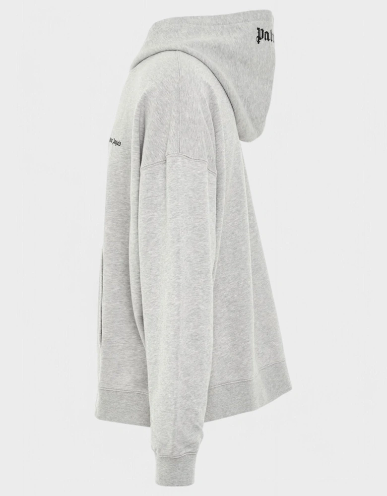 Embroidered Logo Hoodie Melange Grey