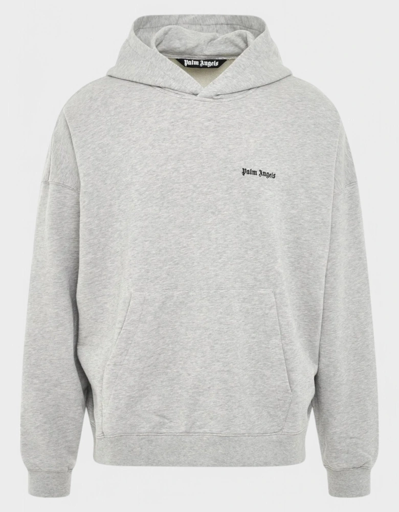 Embroidered Logo Hoodie Melange Grey