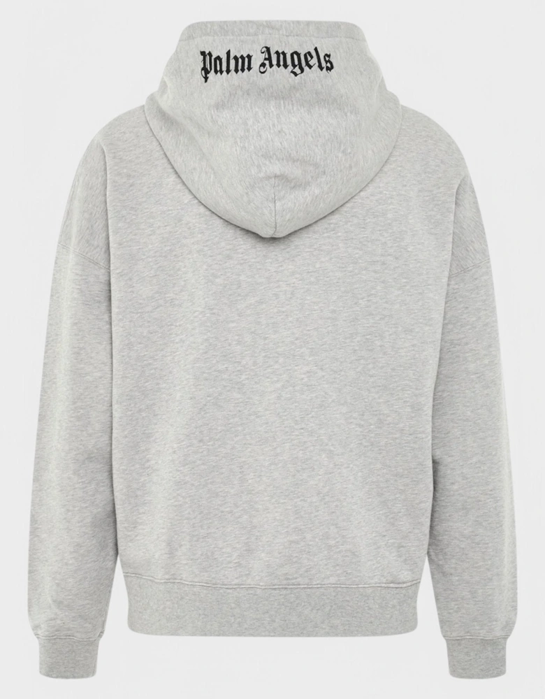 Embroidered Logo Hoodie Melange Grey