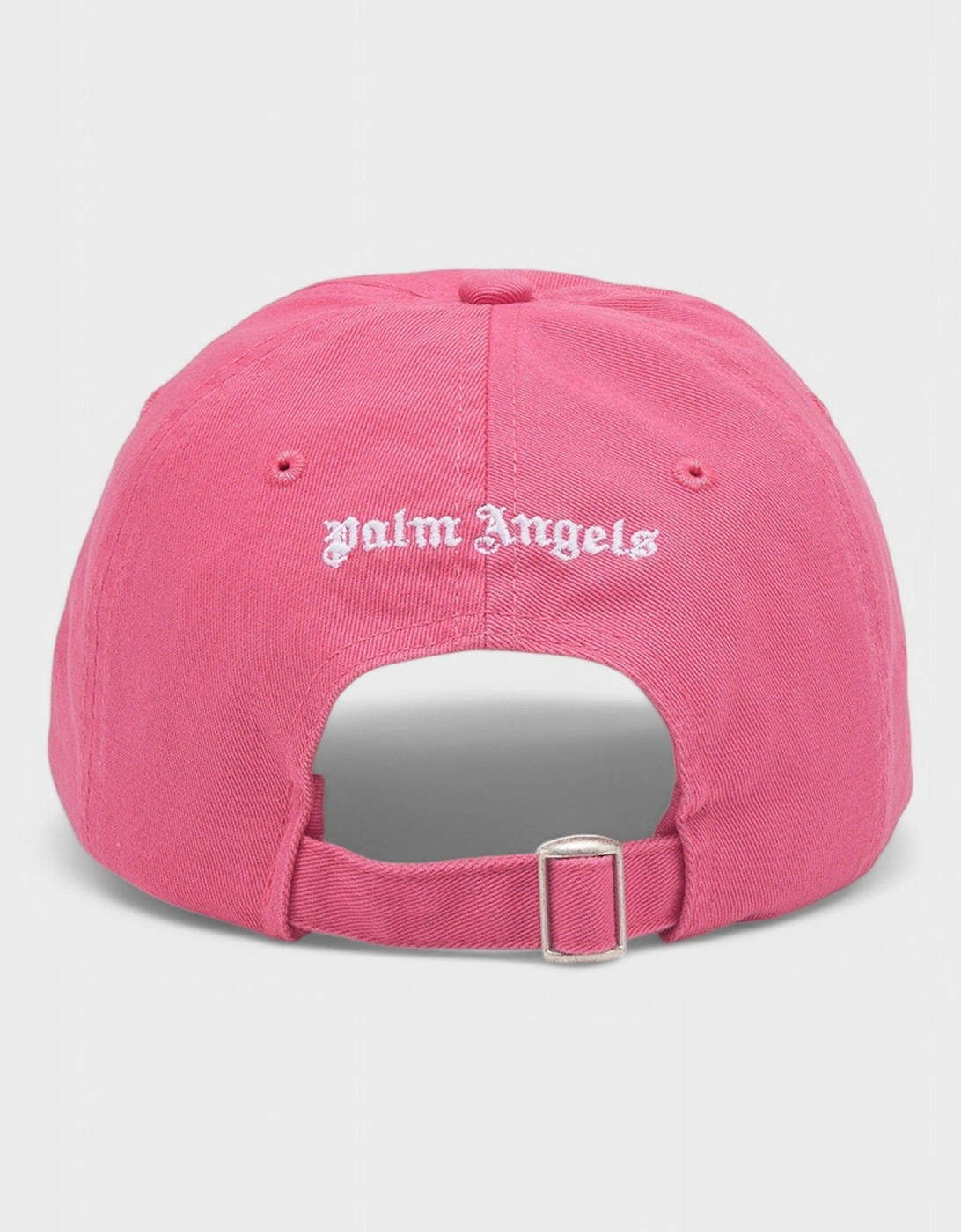 Embroidered Gothic Intarsia Logo Strap-Back Cap Pink/White