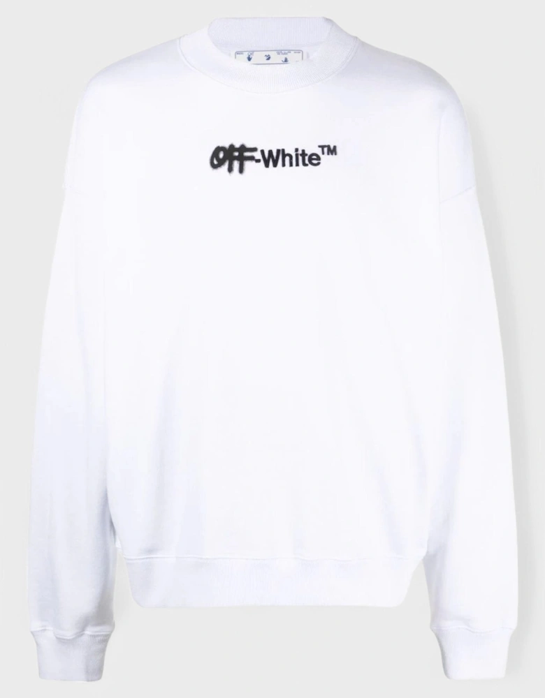 Spray Helv Skate Crewneck White