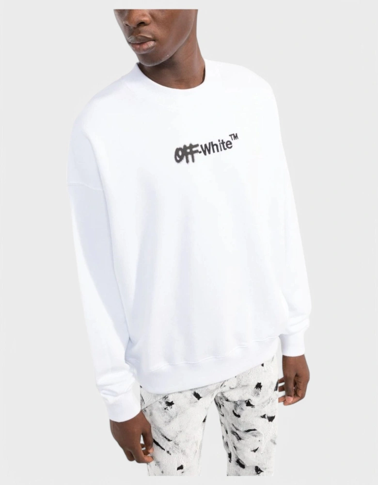 Spray Helv Skate Crewneck White