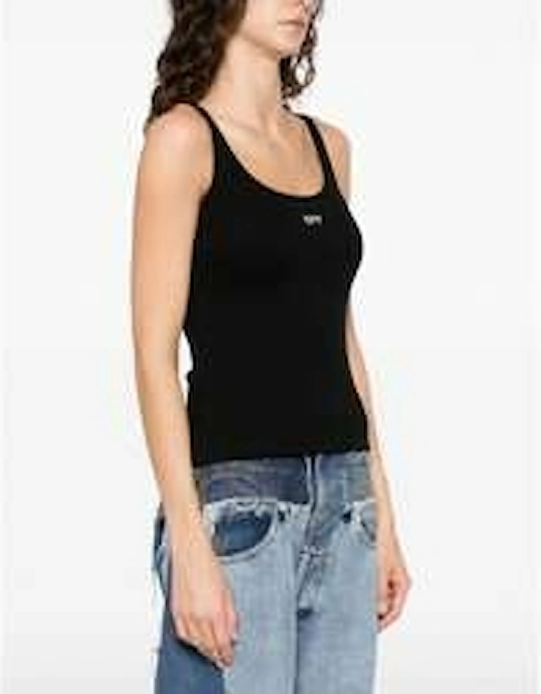 Off Stamp Rib Tank Top Black