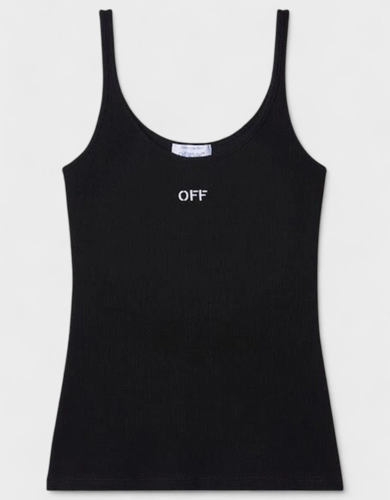 Off Stamp Rib Tank Top Black
