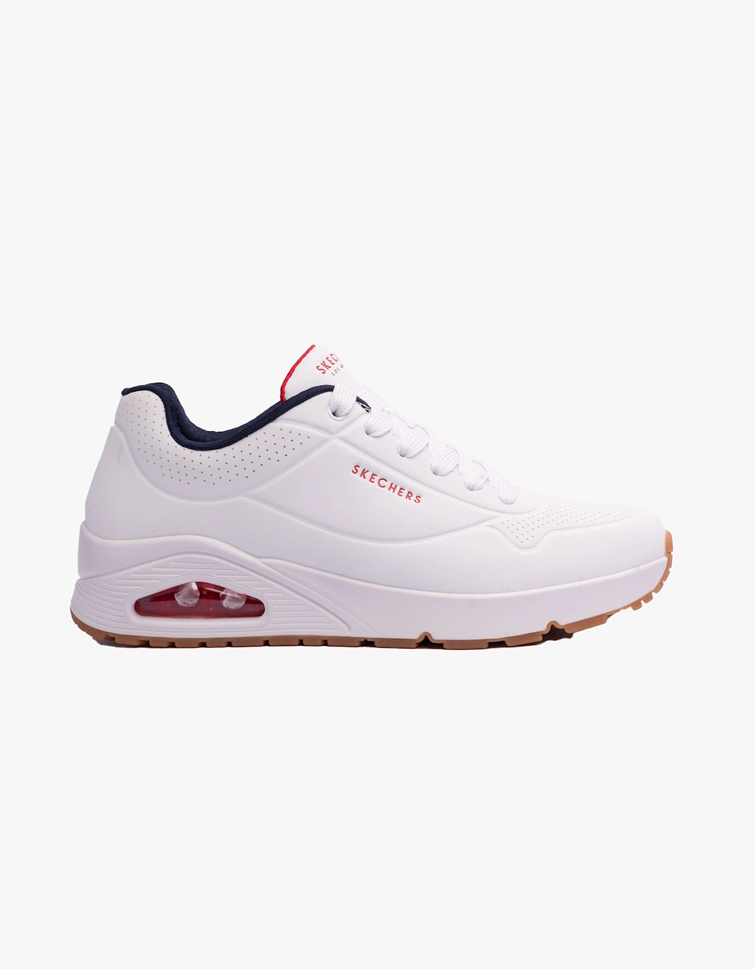 Men's Skechers 52458/WNVR UNO - STAND ON AIR Mens Trainers White/Red - Size: 8.5