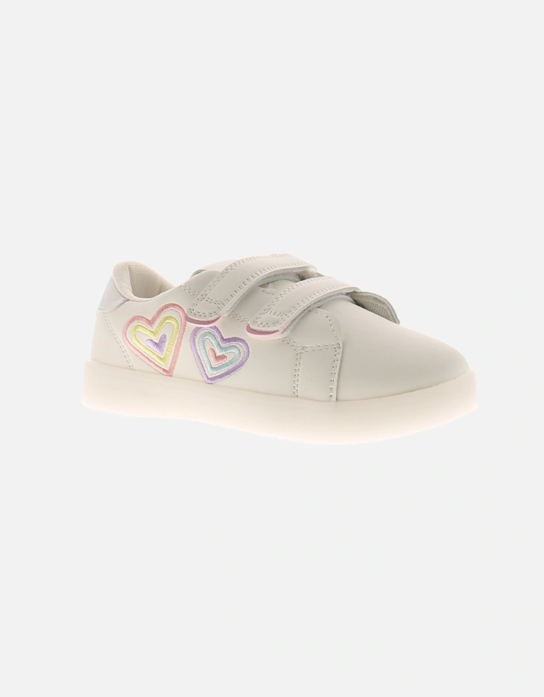 Girls Trainers Younger Girls Heart white UK Size
