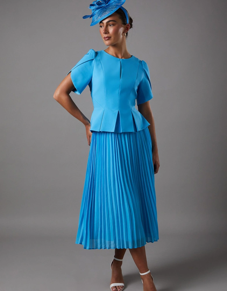 Tulip Sleeve 2 In 1 Pleat Dress