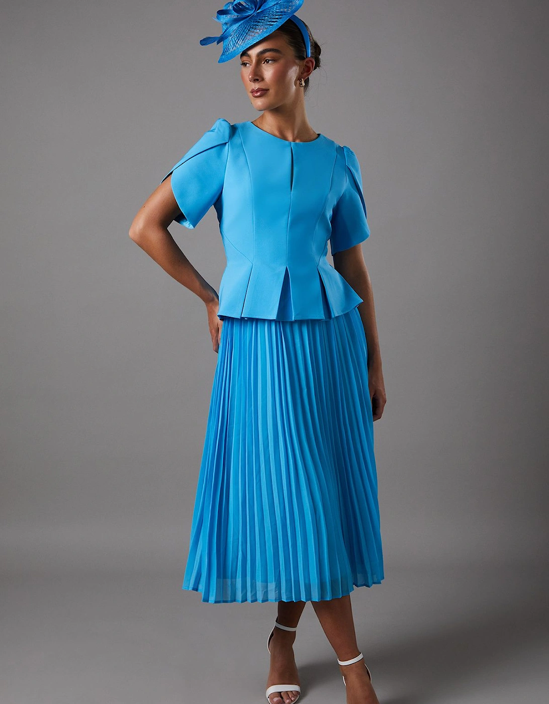 Tulip Sleeve 2 In 1 Pleat Dress, 2 of 1