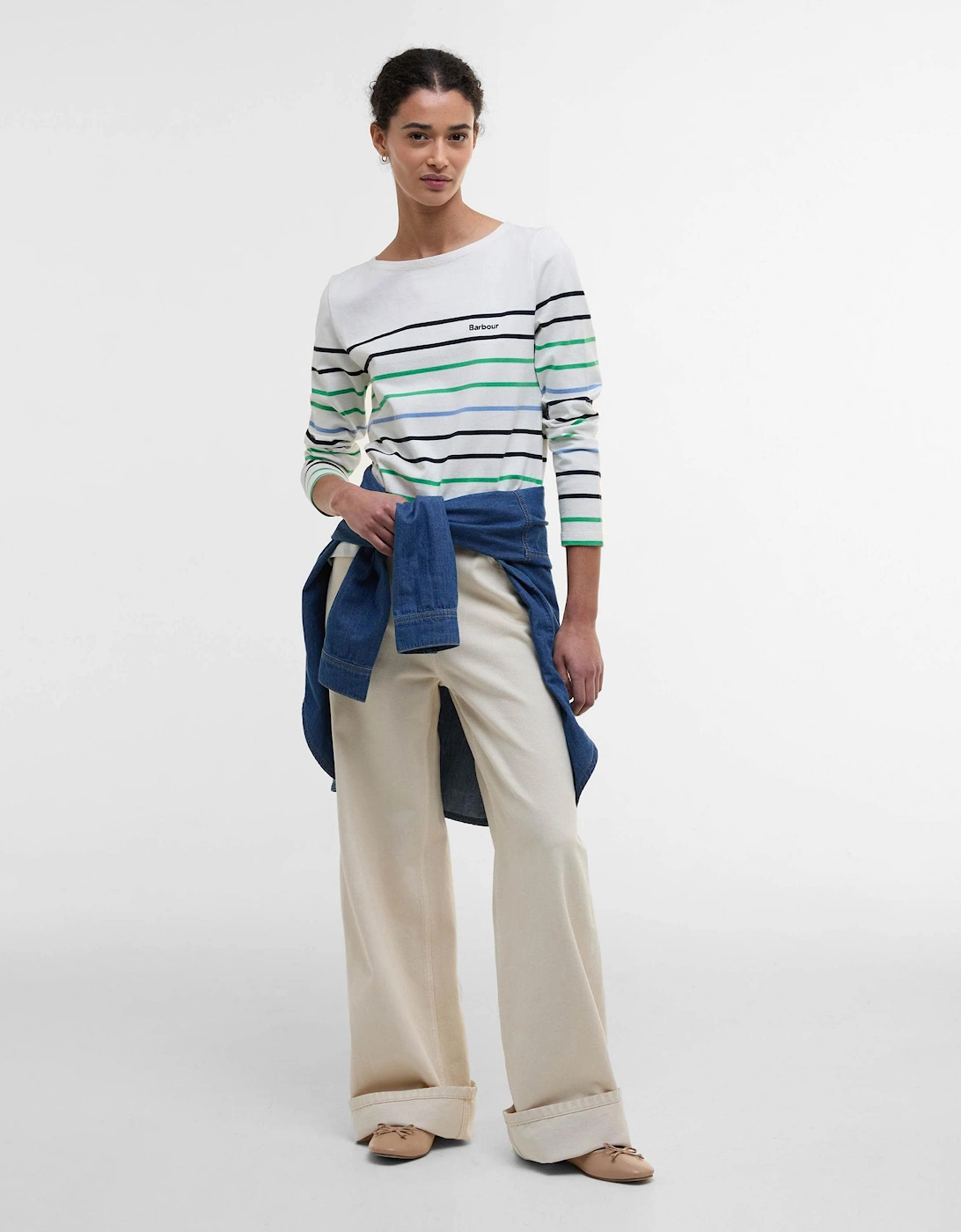 Hawkins Womens Striped Long-Sleeved T-Shirt