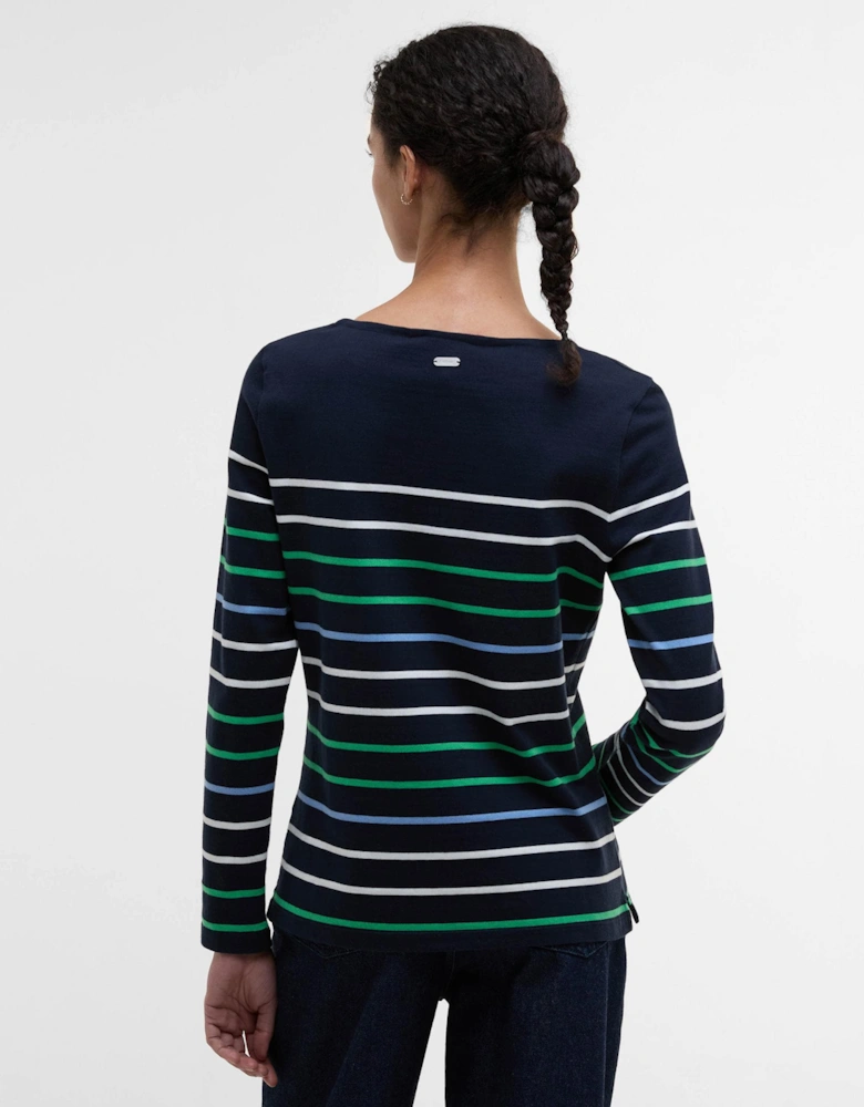 Hawkins Womens Striped Long-Sleeved T-Shirt