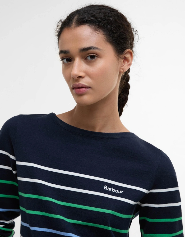 Hawkins Womens Striped Long-Sleeved T-Shirt
