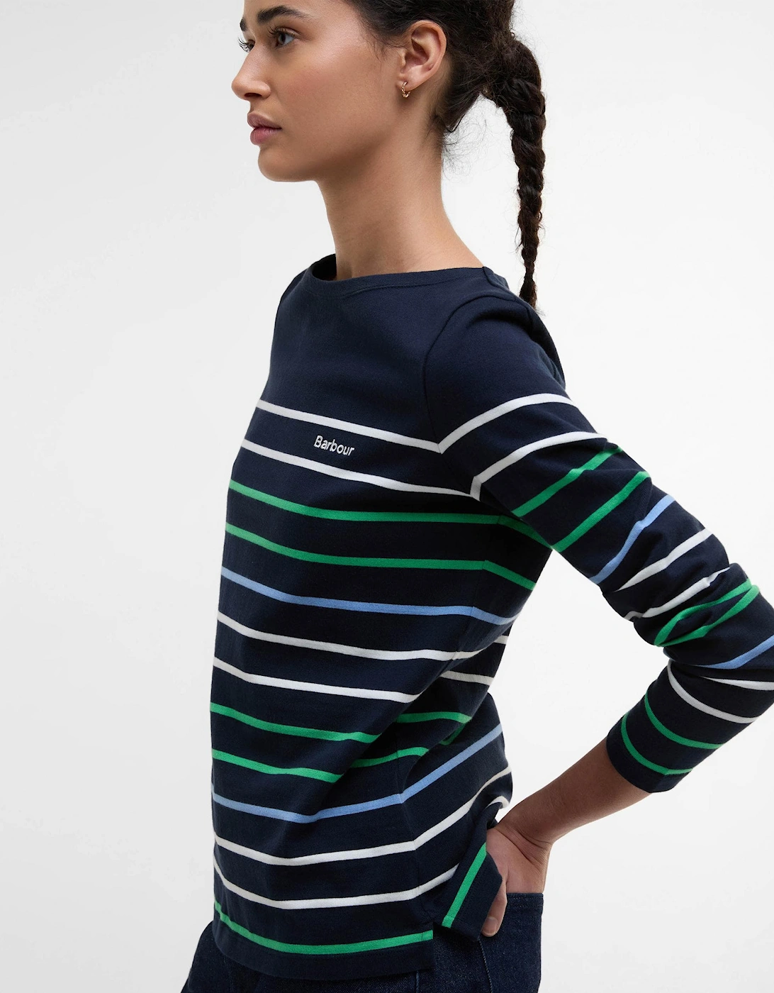 Hawkins Womens Striped Long-Sleeved T-Shirt