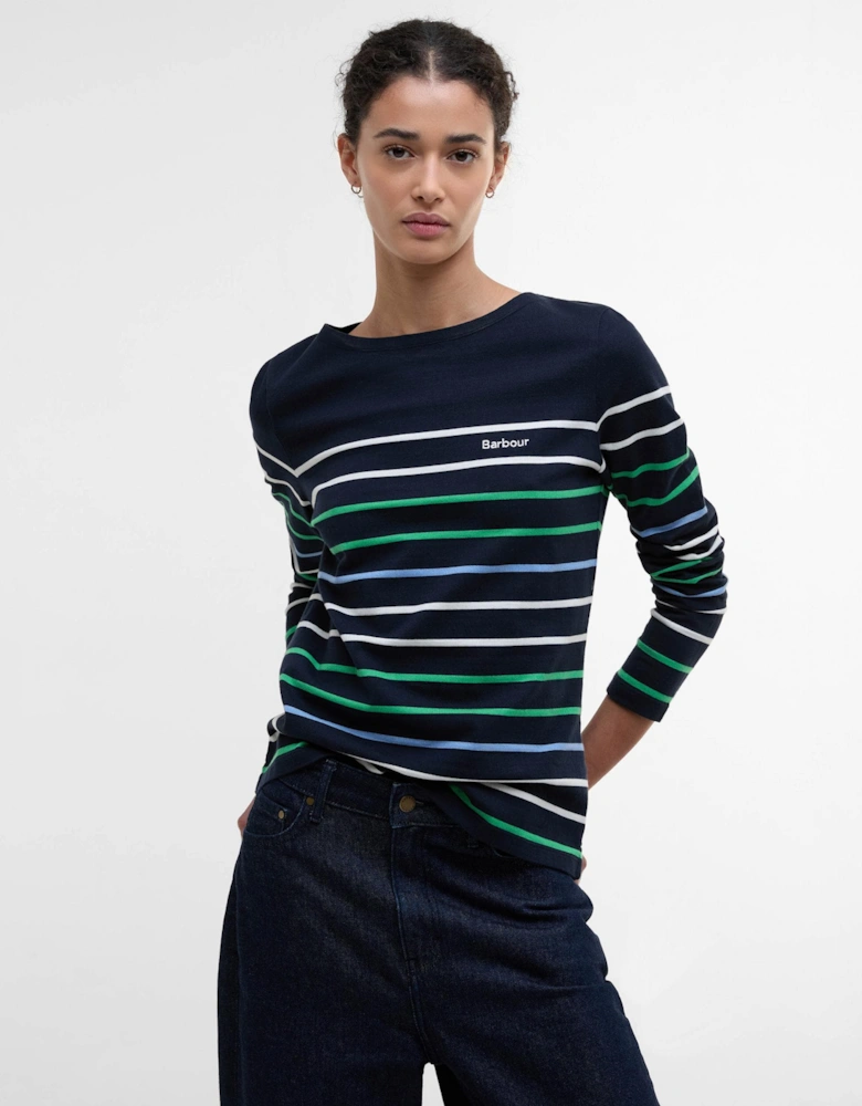 Hawkins Womens Striped Long-Sleeved T-Shirt