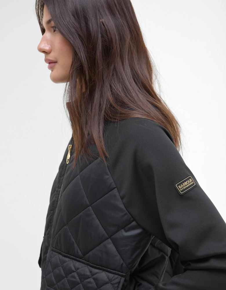 Ebony Womens Diamond Quilted Hybrid Jacket