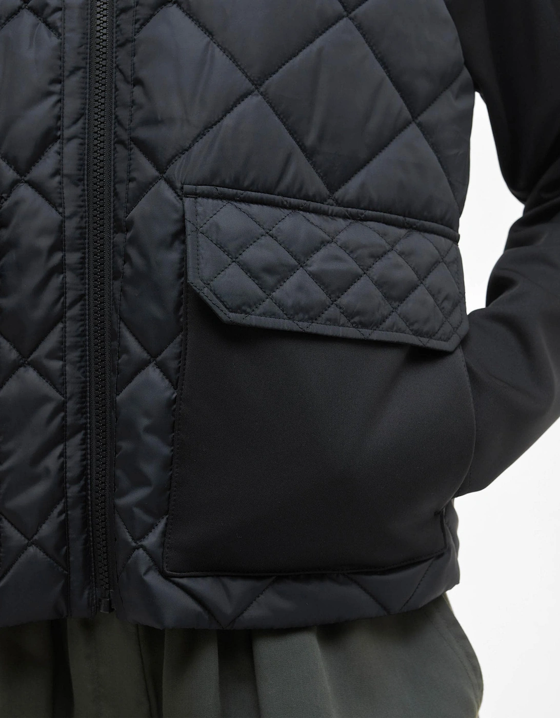 Ebony Womens Diamond Quilted Hybrid Jacket