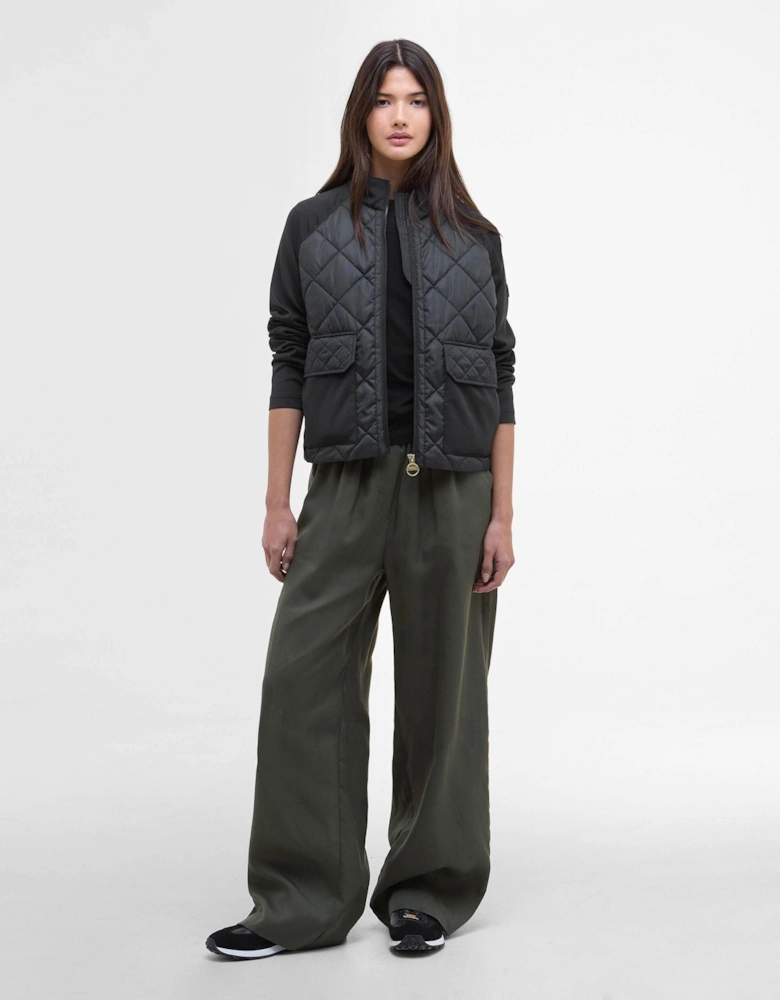 Ebony Womens Diamond Quilted Hybrid Jacket