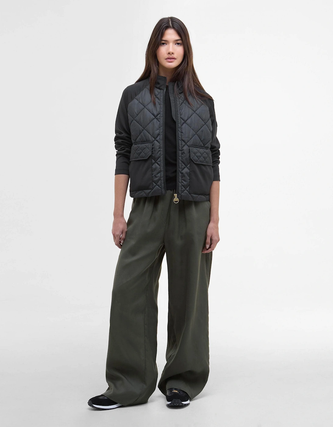 Ebony Womens Diamond Quilted Hybrid Jacket