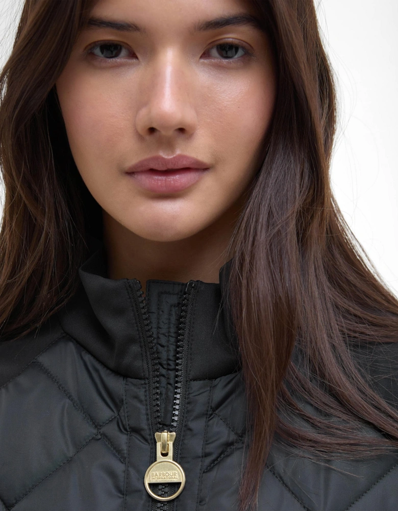 Ebony Womens Diamond Quilted Hybrid Jacket