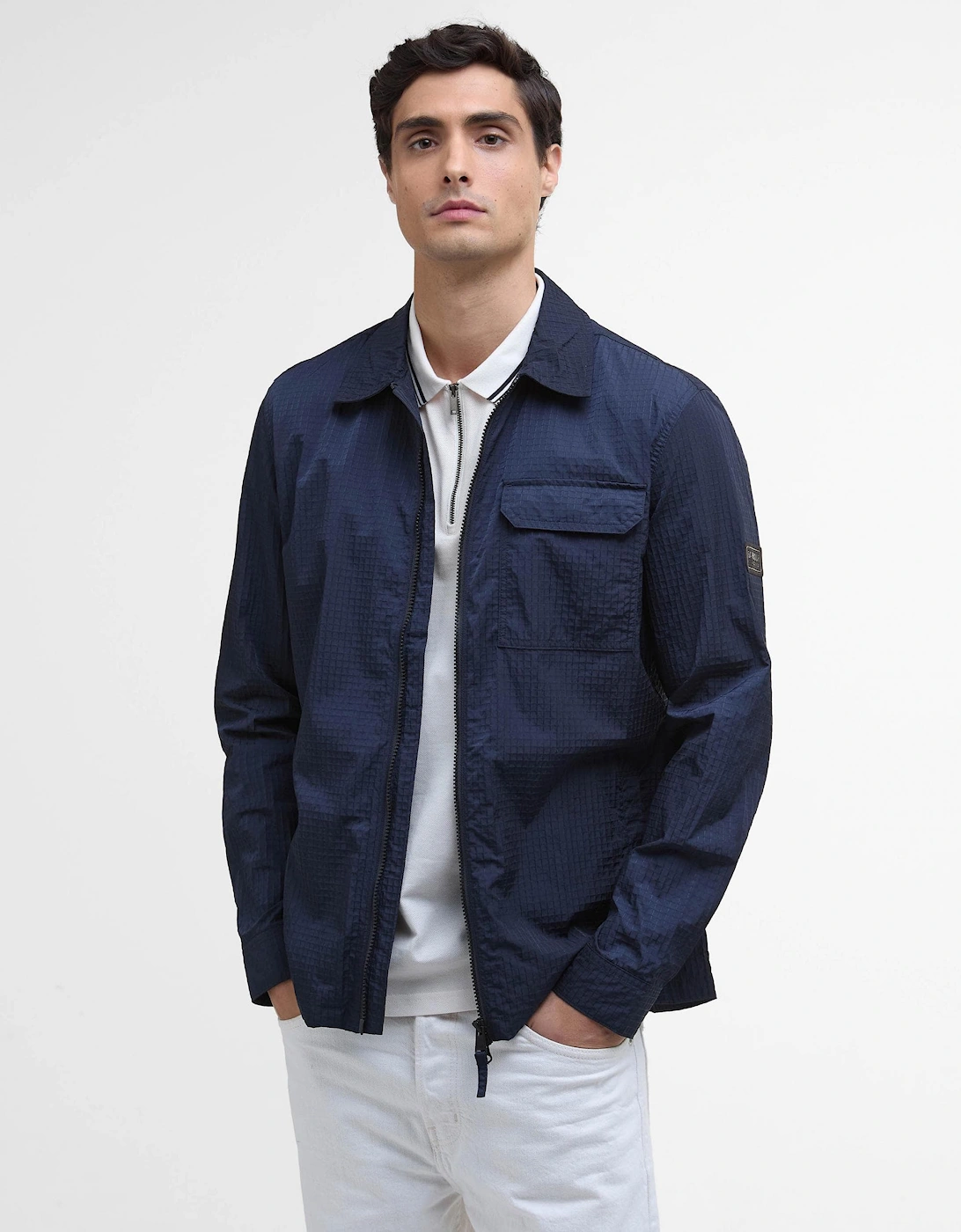 Men's Barbour International Rosso Mens Ripstop Overshirt - Navy - Size: 42/Regular