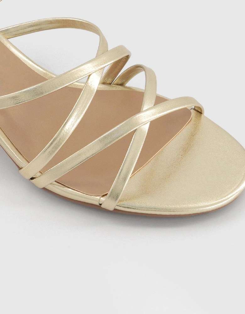 Milena Strappy Mid Heels - Gold