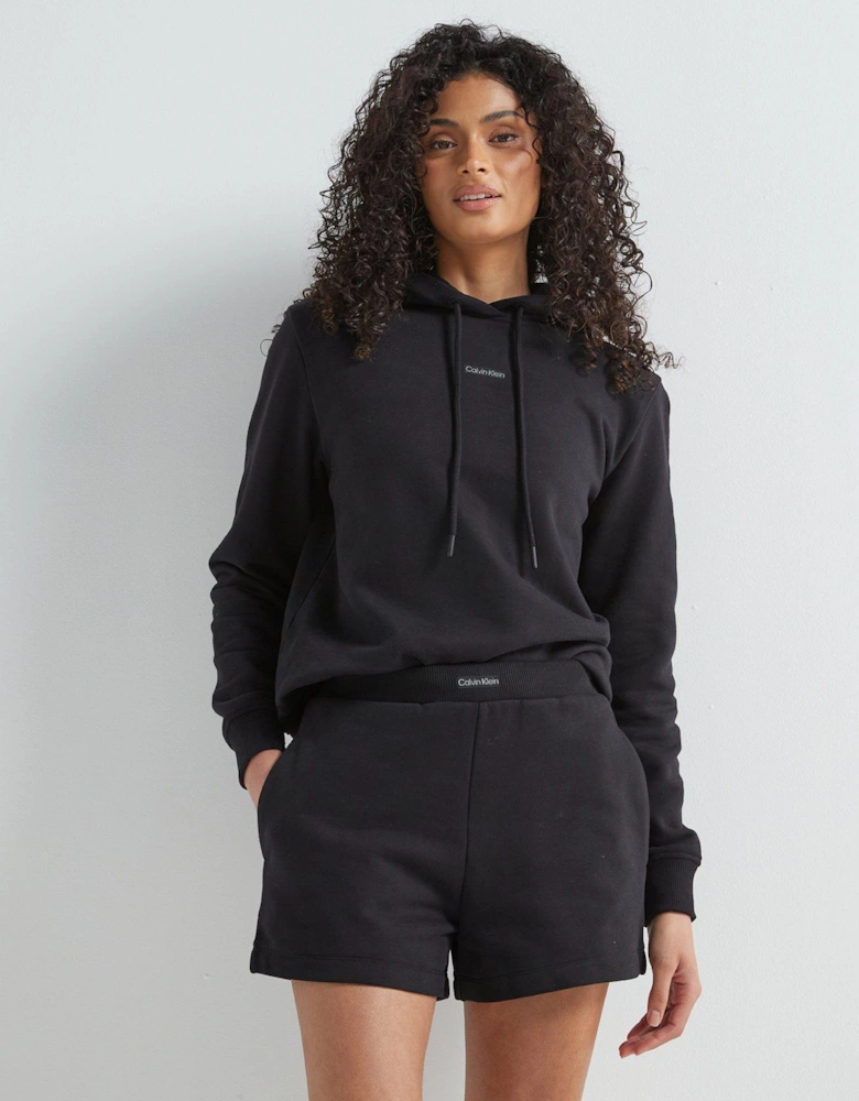 Waistband Logo Jersey Shorts - Black