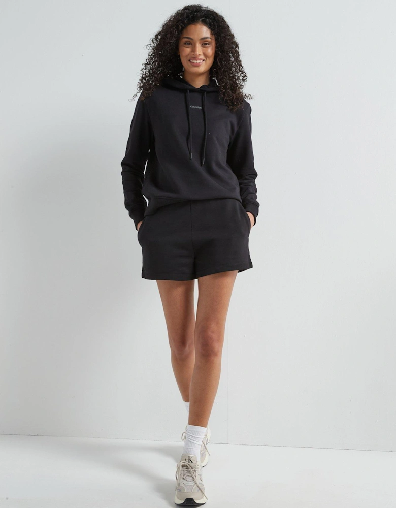 Waistband Logo Jersey Shorts - Black