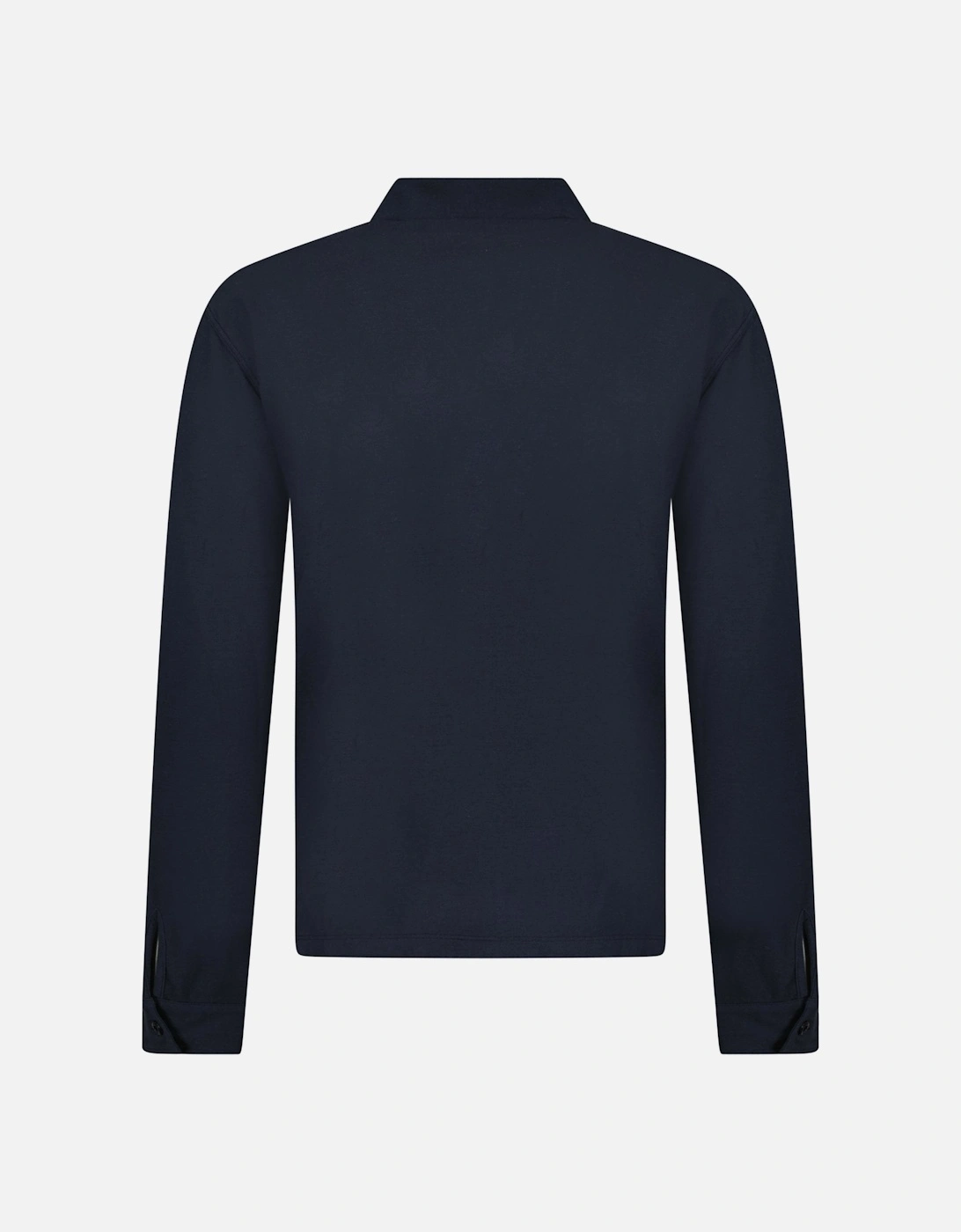 Ghost Badge Long Sleeve Polo Shirt in Navy