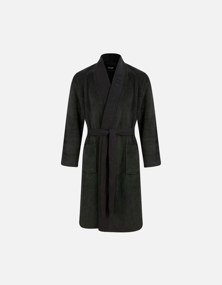 Jacquard Text Dressing Gown