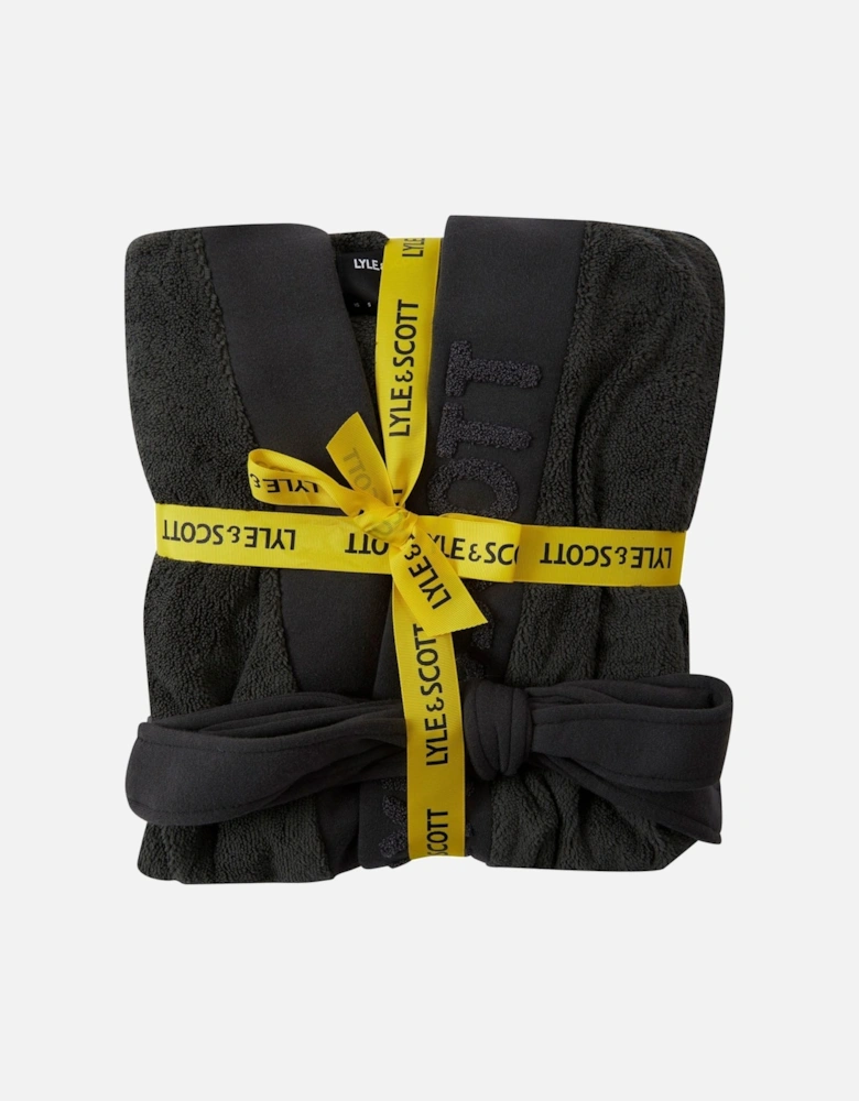 Jacquard Text Dressing Gown
