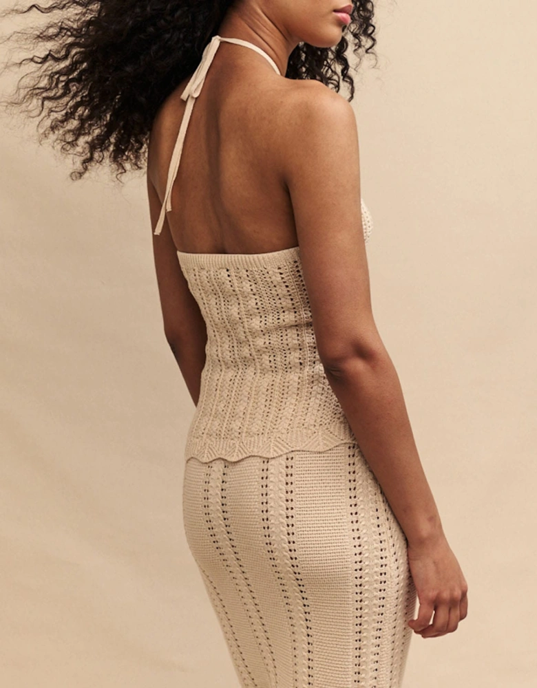 Mock Crochet Halter Top