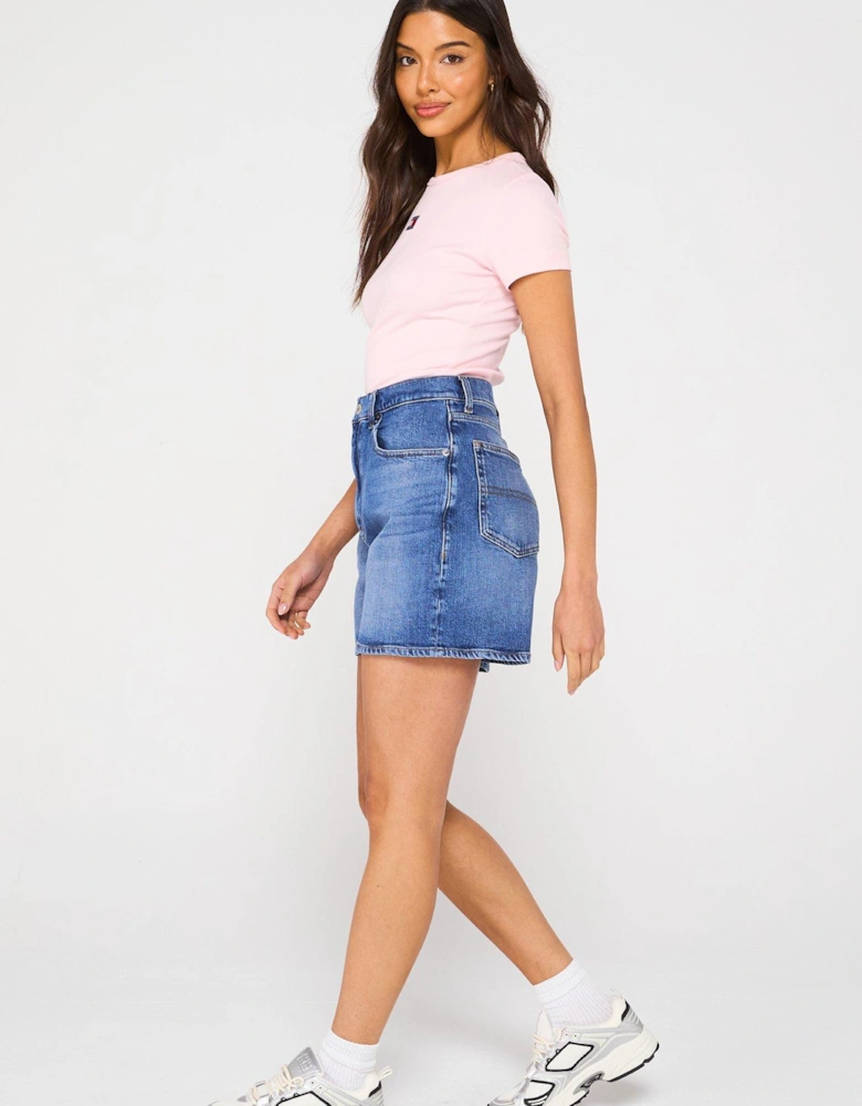 Badge Logo Slim Fit T-Shirt - Pink