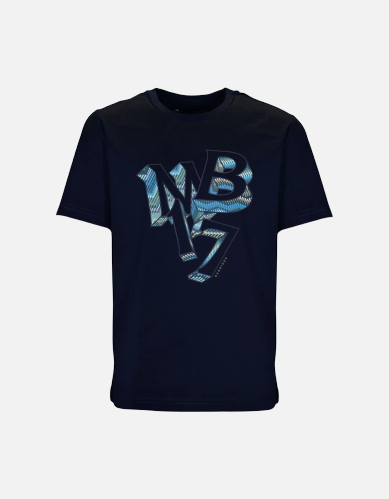 Navy Blue Line Zig Logo Top