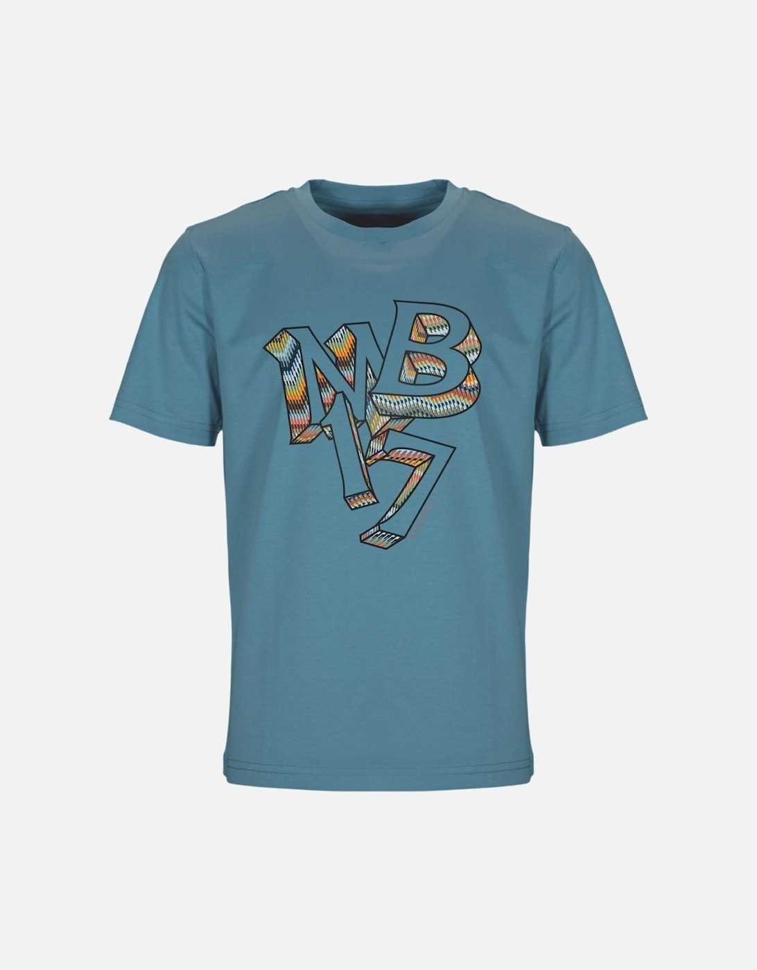 Teal Multicoloured Line Zig Logo Top, 2 of 1