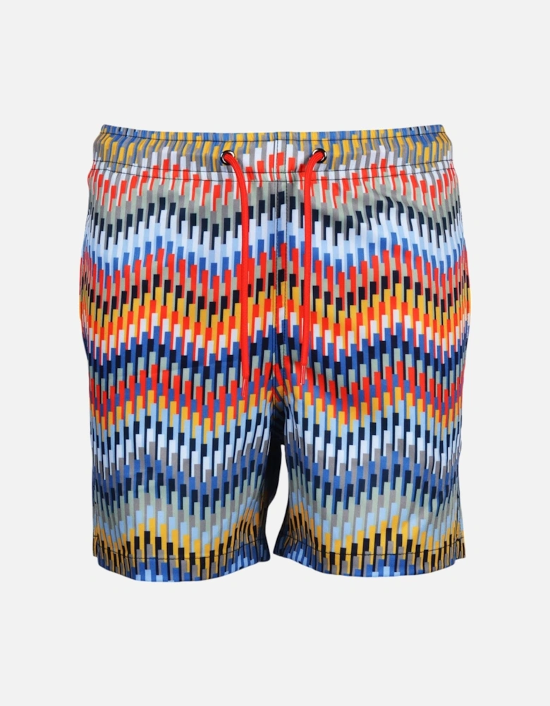 Multicoloured Line Zig Swim Shorts