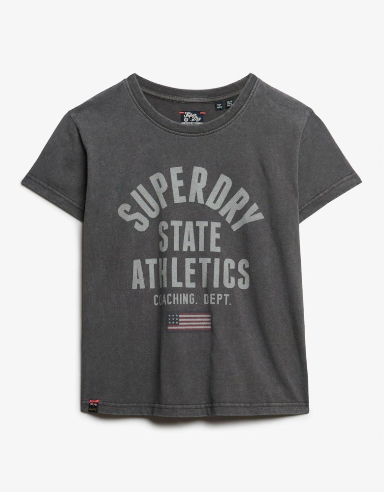 Athletic Graphic Fitted T-Shirt - Black
