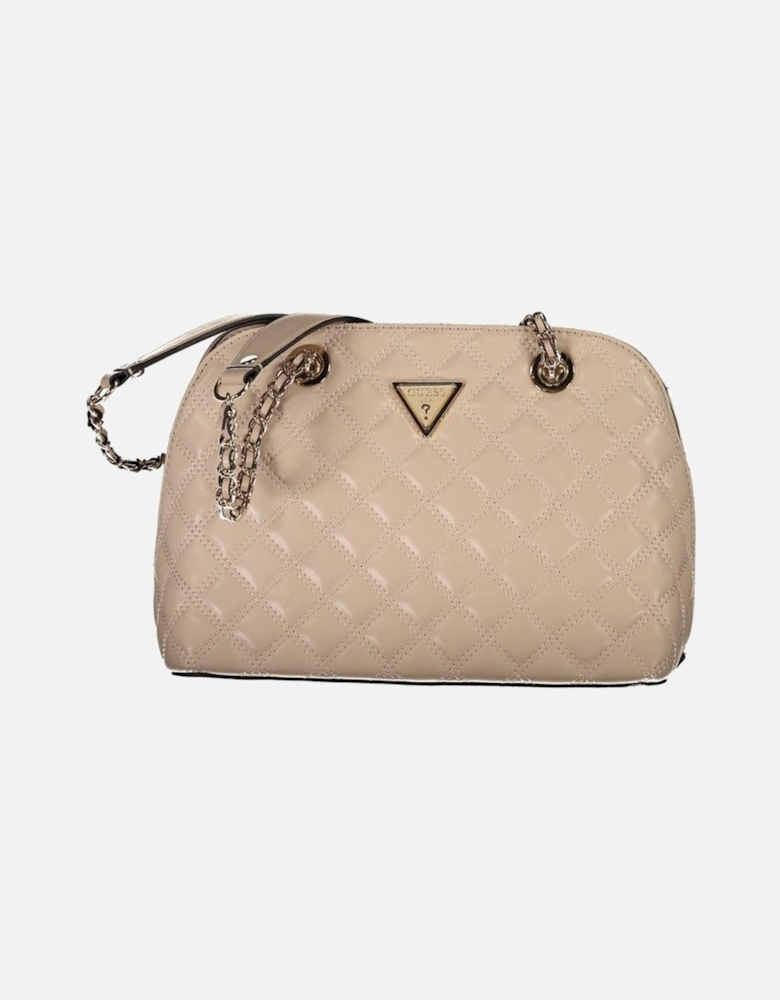 Giully Bag with Dual Chain Handles and Zip Closure Women - Beige