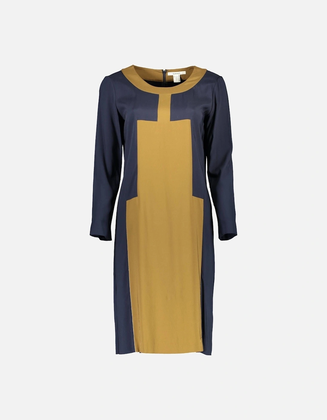 Sophisticated Long Sleeve Dress with Contrasting Details Women - Blue, 3 of 2